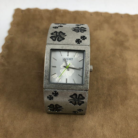COPY - Be Lucky Brand Watch Silvertone 4 Leaf Clover - Picture 5 of 8